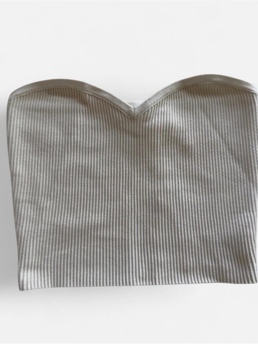 BABATON SCULPT KNIT sweetheart tube top in matte pearl